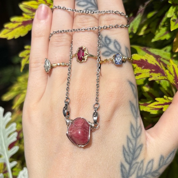 Rhodochrosite interchangeable necklace - Picture 1 of 3